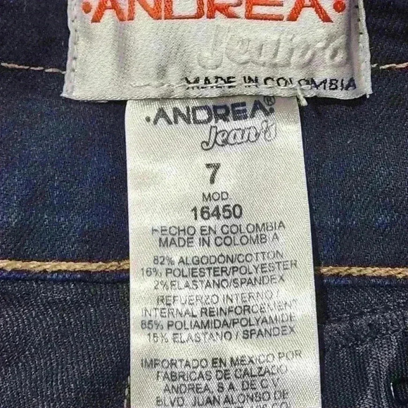 NEW NWT Andrea Colombian Jeans Dark Wash, Size 7 - Picture 5 of 10